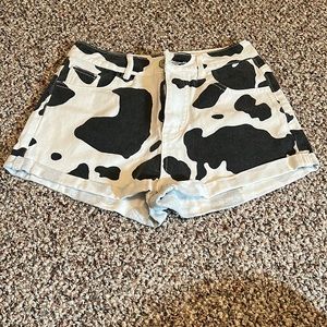 Cow print shorts